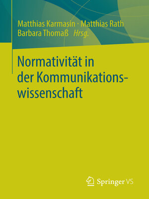 cover image of Normativität in der Kommunikationswissenschaft